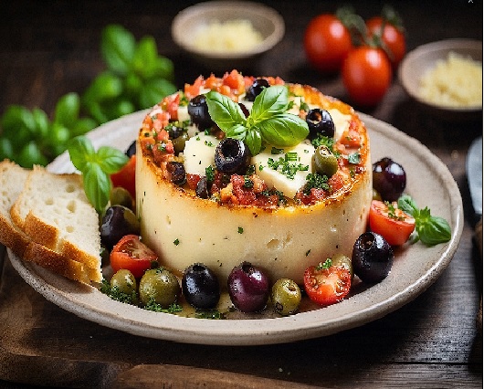 Überbackener Schafskäse